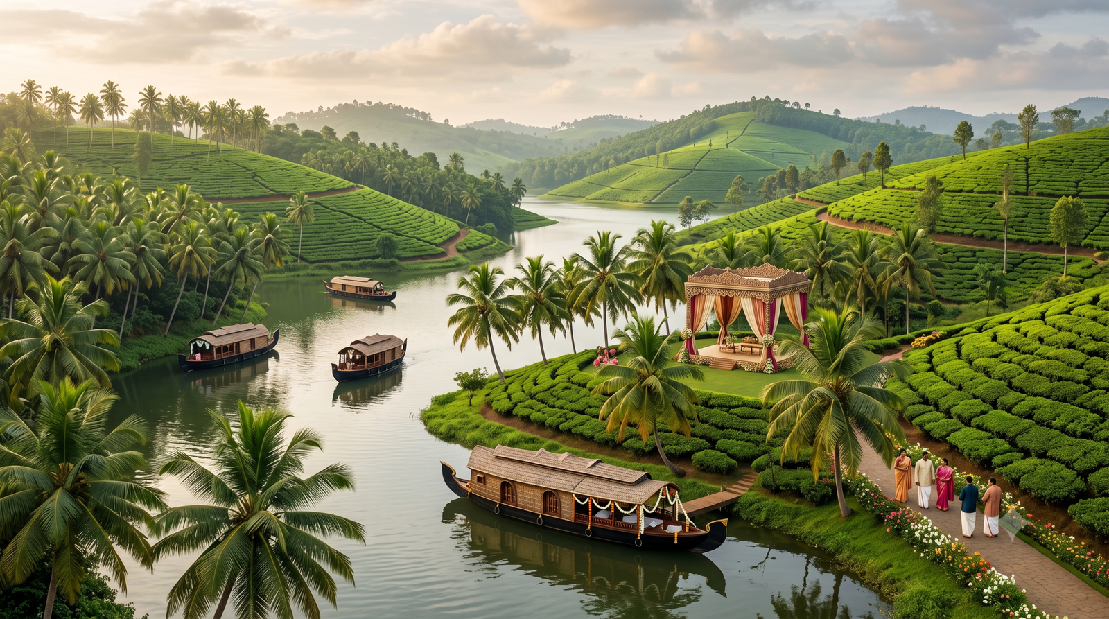 Kerala backwaters and lush greenery a South India wedding destination